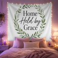 thumbnail image 2 of Botanical Wreath with Text on Off-White Background, Calming Rustic for Home Decor Enthusiasts, Framed Wall Art, Birthday Gift, Tapestry Wall Hanging for Bedroom and Living Room, 2 of 7