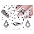 thumbnail image 4 of Juego de gemas de diamantes de imitación de cristal negro para uñas, profesional, con bolígrafo de cera y caja., 4 of 5