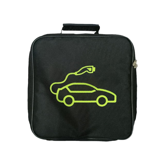 Mistaha New Energy Vehicle Charging Cable Storage Bag, Shockproof and Fireproof, Polyester Material, Square Shape, Black Color, Lightweight Design, Suitable for Car Charging Guns, Waterproof