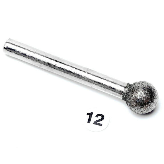 ILOVETOOL 12mm 15/32" Diamond Grinding Bit Grit 150 Spherical Head Coated Mounted Points with 6mm 1/4'' Shank Round Ball Stone Tools