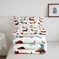 thumbnail image 5 of Homewish Cartoon Pet Dachshund Full Size Comforter Sets,Dog Bone Bedding Comforter Set,White,Reversible,3pcs,1 Comforter and 2 Pillowcases, 5 of 7