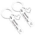 thumbnail image 1 of 2pcs Key Rings Heart Pendant Practical Chic Stainless Steel Key Holder for Parents Father's Day Mother's Day, 1 of 8