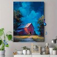 thumbnail image 4 of Red Barn Landscape Oil Painting Canvas Print Wall Art for Living Room Bedroom Farmhouse, 4 of 8