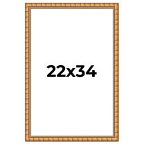 22x34 Frame Gold Real Wood Picture Frame Width 1.5 inches | Interior Frame Depth 0.5 inches |