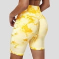 thumbnail image 2 of IWRICH Seamless Workout Shorts for Women High Waist Gym Scrunch Tie Dye Short Booty Lifting Yoga Shorts Yellow XL, 2 of 4