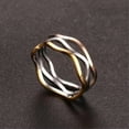 thumbnail image 5 of 7mm Irregular Hollow 3 Wave Band Women's Stainless Steel Engagement Ring Sz 4-11, 5 of 8