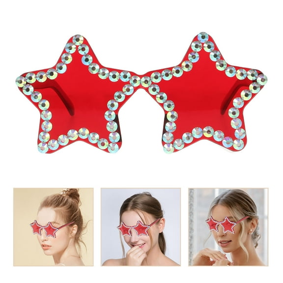 HOMEMAXS Glitter Rhinestone Sunglasses Trendy Star Shaped Sunglasses Funny Sunglasses Party Glasses Sunglasses Party Favors Women Kids for Carnival Party