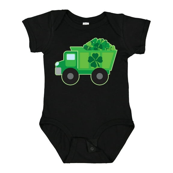 Inktastic St Patricks Day Irish Clover Dump Truck Childs Boys Baby Bodysuit
