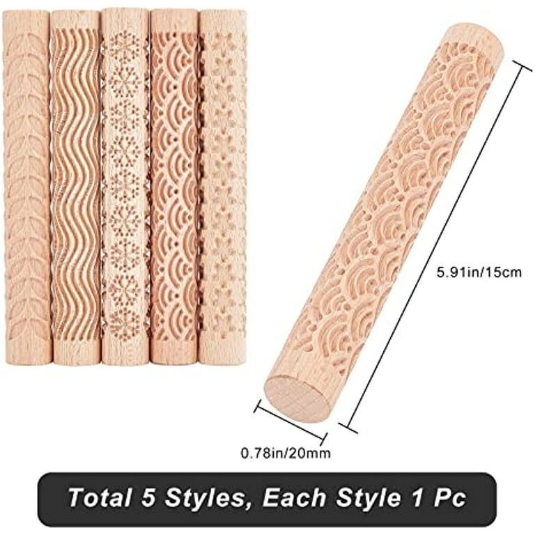 Wooden Texture Mud Stars/Snowflakes Pressed Roller Pattern Roller