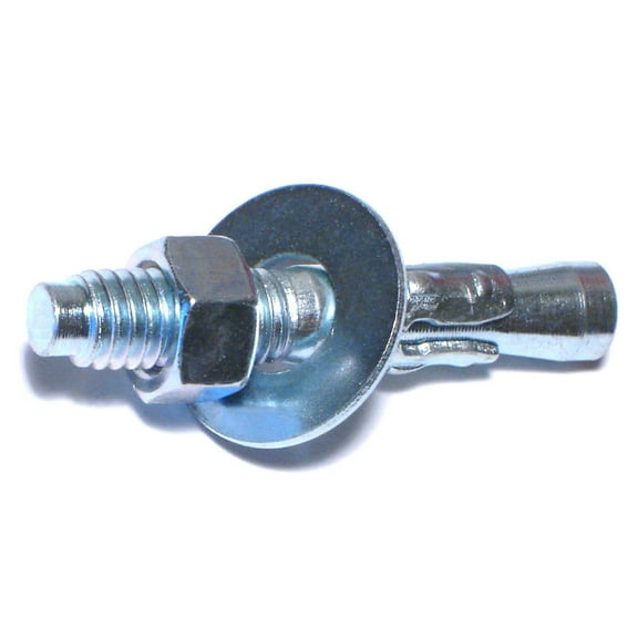 3/8" x 2-1/4" Zinc Plated Steel Concrete Wedge Stud Anchor Bolts WAS-078