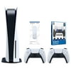 Sony Playstation 5 Disc Version Console with Extra White Controller, Media Remote and Surge FPS Grip Kit With Precision Aiming Rings Bundle