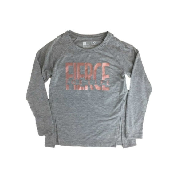 Xersion Girls Rose Gold Gray Fierce For Life Long Sleeve Athletic Shirt XL