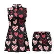thumbnail image 3 of Yuyamidu Cute Heart Love Prints Tennis Golf Dress for Women Valentine's Day Slim Fit Summer Clothes Size XS Sleeveless Womens Athletic Clothing Sets with Built-in Shorts, 3 of 7