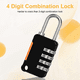 thumbnail image 4 of 2 Uds. Candado con Combinación de Números de 4 Dígitos, Candado Impermeable para Exteriores, Cerradura Codificada de Seguridad para Maletas y Equipaje, 4 of 5