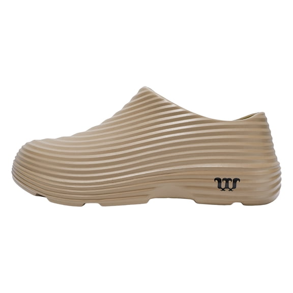 Chef Clogs for Men Women Nonslip Waterproof Oil-Proof Kitchen Work Shoes with Arch Support Lightweight Comfy Slip on Slides​ Khaki Size 9