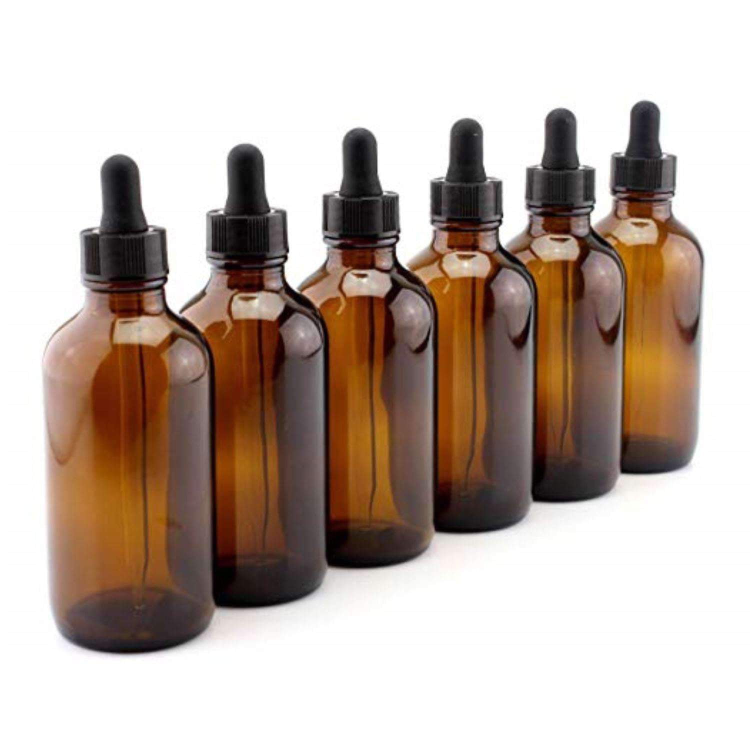 Great Dropper Bottles for Essential Oils and Aromatherapy Green Glass 4oz Dropper Bottles 6 Pack 
