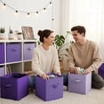 thumbnail image 6 of GRANNY SAYS Cube Storage Bins, 11 Inch Foldable Fabric Storage Baskets for Organizing, Dual Handle Organizer Bins, 6-Pack, Purple Gradient, 6 of 7