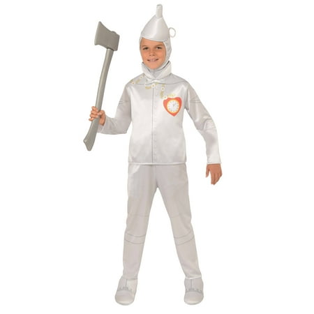 Sassafras Kids Wizard - Child Boys Licensed Wizard of Oz Movie Tin Man Silver Jumpsuit Halloween Costume