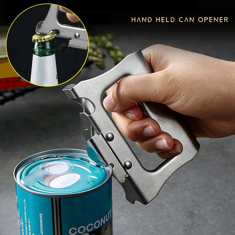  PrinChef Can Opener Smooth Edge, Safety Can Opener Manual   Side Cut Hand Can Openers No-Trouble-Lid-Lift, Stainless Steel Blade &  Large Rubber Handle, No Rust & Comfortable to Hold Can Express