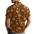 thumbnail image 3 of Men's Hawaiian Shirt Button Up Short Sleeve Lapel Collar Casual Loose Fit Beach Hawaiian Shirts, 3 of 4