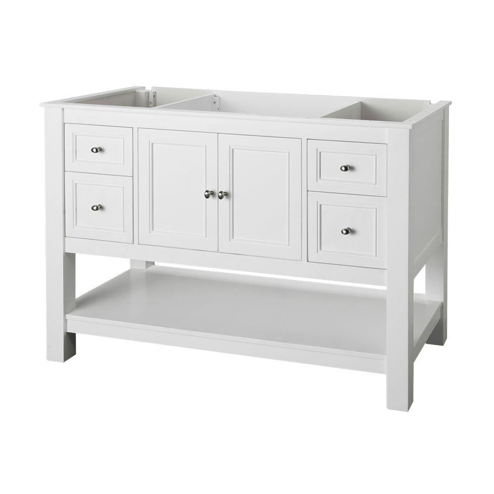 Gazette 48 In Vanity Cabinet Only, White Bathroom Vanity Cabinet Only