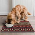 thumbnail image 2 of Boho Retro Floral Pet Feeding Mat-Absorbent Pet Placemat for Food and Water Bowl, with Waterproof Rubber Backing, Quick Dry Water Dispenser Mat for Dog and Cat (16"x24"), 2 of 7
