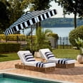 thumbnail image 2 of SAFAVIEH Outdoor Collection Elsa Fashion Line 9-Foot Tilt Umbrella Black / White, 2 of 7