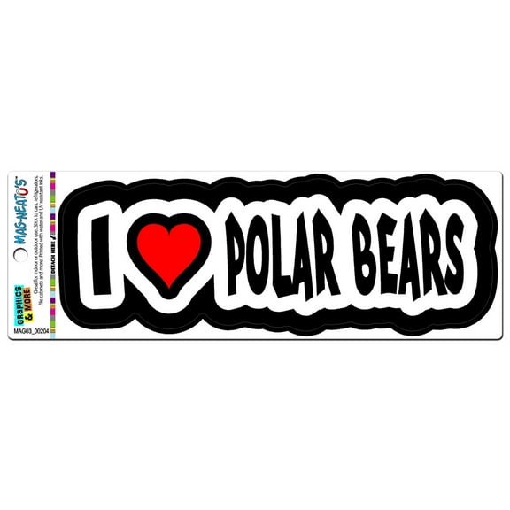 I Love Heart Polar Bears MAG-NEATO'S(TM) Car/Refrigerator Magnet