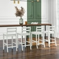 thumbnail image 3 of Costway 24-Inch Wooden Bar Stools Set of 4 with Ergonomic Backrest Counter Height Stools White, 3 of 6