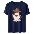 thumbnail image 2 of DecSea Chemises Citrouille pour Femmes Chemise Graphique Vintage Automne Manches Courtes Tee Tops de Vacances, 2 of 3