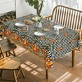 thumbnail image 2 of Fall Tablecloth 60×120 Inch Rectangular, Thanksgiving Autumn Harvest Black and White Buffalo Plaid Orange Pumpkin Washable Table Cover for Party Picnic Dinner Decor, 2 of 6