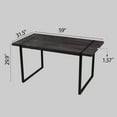 thumbnail image 4 of Modern Dining Table Set for 4, 5-Piece Kitchen Table Set, 59 Inch Rectangular Wood Dining Table with 4 Suede Chairs Suitable for Kitchen, Dining Room, 4 of 9