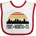 thumbnail image 3 of Inktastic Fort Worth Texas Skyline Retro Boys or Girls Baby Bib, 3 of 4