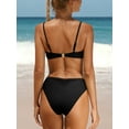 thumbnail image 5 of Women Low Waisted Bikini Set Paneled Straps Swimsuits Sexy Two Piece Swimwear, 5 of 5