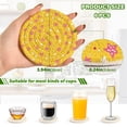 thumbnail image 2 of Yayeee 6 PCS Drink Coasters with Holder Set Woven Absorbent Round Tabletop Hot Pad, Pink White Stars, 2 of 7