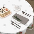 thumbnail image 5 of Christmas Round Tablecloth 60 Inch Winter Holiday Red Bird Holly Leaf Circle Table Cloth Xmas Snowflake Theme Table Cover for Kitchen Dinner Home Decor, 5 of 7