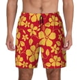 thumbnail image 2 of Goofa Red Vintage Flowers Printed Men's Swim Trunks Board Shorts Quick Dry Mens Swimming Trunks with Compression Liner,Breathable Fit Hawaii Beach Shorts-X-Large, 2 of 9