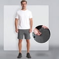 thumbnail image 2 of HKYNLAG Men's Athletic Running Shorts Quick Dry with Zipper Pockets Ice Silk Workout Gym Long Shorts with Zipper Pockets Dark Gray L, 2 of 5