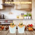 thumbnail image 3 of OULII Cupcake Tulip Liners Baking Cups Blue Parchment Paper 50Pcs, 3 of 7