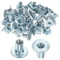 thumbnail image 1 of Uxcell 50-Pack M6x15mm Tuercas en T de Acero Carbono Galvanizado Base Redonda Tuercas de Soldadura Plata, 1 of 7