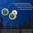 thumbnail image 2 of Gem Stone King 14K Yellow Gold London Blue Topaz Stud Earrings for Women Men  (1.10 Cttw, Gemstone November Birthstone, Round 5MM), 2 of 6