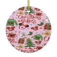 thumbnail image 1 of Adorno navideño colgante de Feliz Navidad para árbol de Navidad - Decoraciones colgantes de cerámica para fiestas - Ideas para regalar adornos navideños, 1 of 8