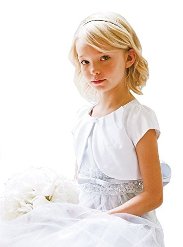 BNY Corner Flower Girl Bolero Plain Bridal Satin Shrug
