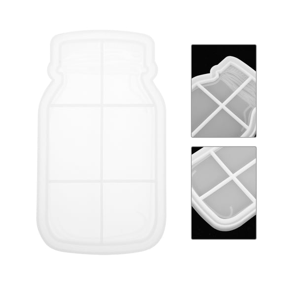 BESTOYARD Flexible White Silicone Mold for DIY Mason Jar Shaped Crafts