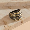 thumbnail image 5 of 2 Tone Intertwined Crossover Statement Ring Fashion Chunky Band Rings for Women Gold Silver Rose Gold Plated Wide Index Finger Rings Costume Jewelry, 5 of 14