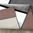 thumbnail image 4 of World Rug Gallery Contemporary Modern Boxed Color Block Red 6'6" Round Rug, 4 of 7