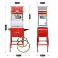 thumbnail image 6 of 63.39×30.51×20.27 Inch Antique Style Wheeled Popcorn Machine Cart, 3-Switch Control & Tempered Glass, Stainless Steel Popcorn Popper with Storage Cabinet for Home Theater Party Business Events Red, 6 of 6