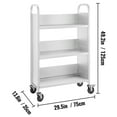 thumbnail image 6 of VEVOR Book Cart Single Sided L-Shaped , Rolling Book Cart with 4 Inch Lockable Wheels, for Home Shelves Office and School Book Truck in White, 6 of 9