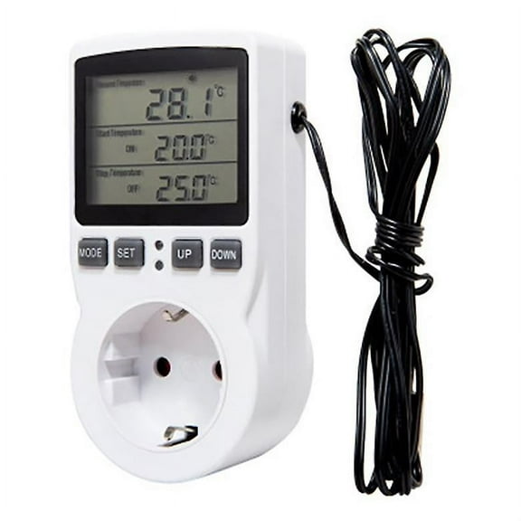 Digital Temperature Controller Power Socket Outlet EU Plug Thermostat With Timer Switch Sensor Probe Heating Cooling