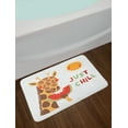 thumbnail image 2 of Giraffe Bath Mat, Illustration of Funny Giraffe Eating Watermelon with Sun and Words Just Chill, Plush Bathroom Decor Mat with Non Slip Backing, 29.5" X 17.5", Multicolor, by Ambesonne, 2 of 2